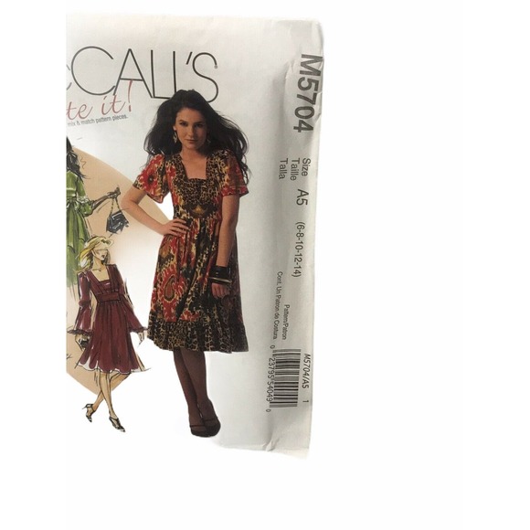 McCalls Pattern M5704 Create It! Dresses Boho Color Block Sz 6 8 10 12 14 Sewing - Picture 2 of 6